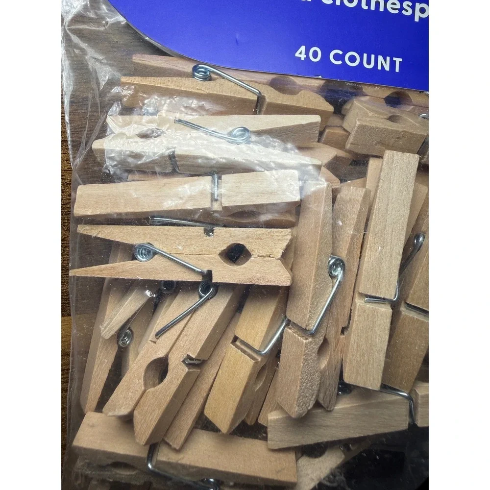 Mondo Llama Wood Clothespins 40 Count Crafting DIY NEW